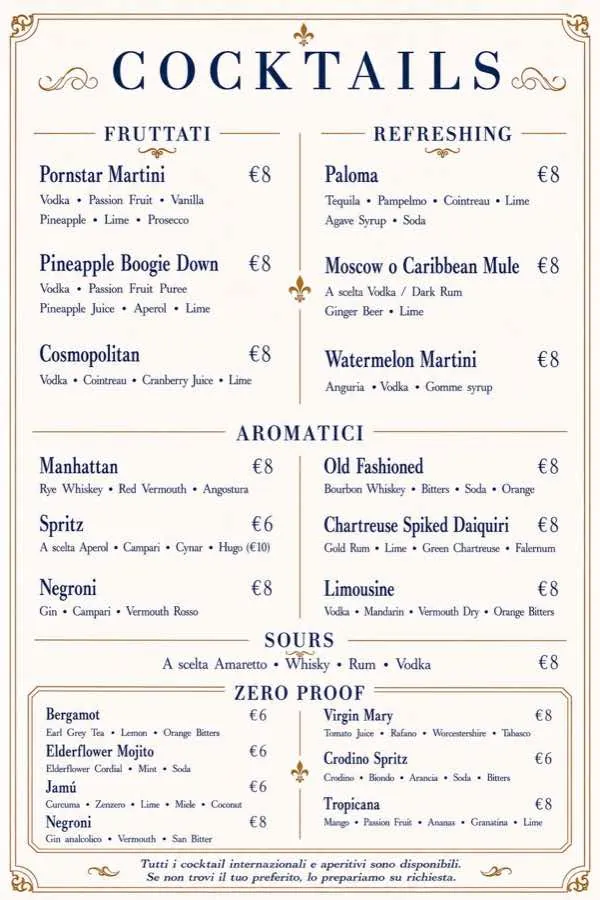 Cocktail List